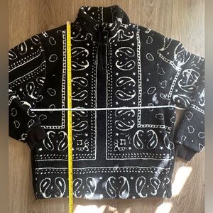 River Island Charcoal and Cream Fleece Quarter Zip Jacket